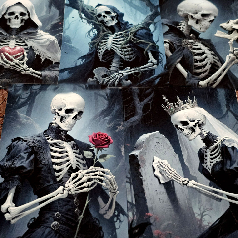 Original Dark Gothic Skull Rose Material Paper 14cm 19cm image 7