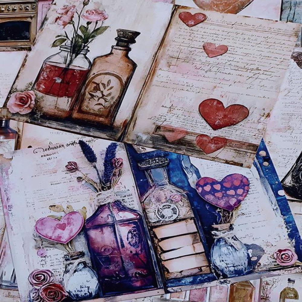 Retro Afternoon Tea Coffee Flower Background Paper 10cm 12cm image 5
