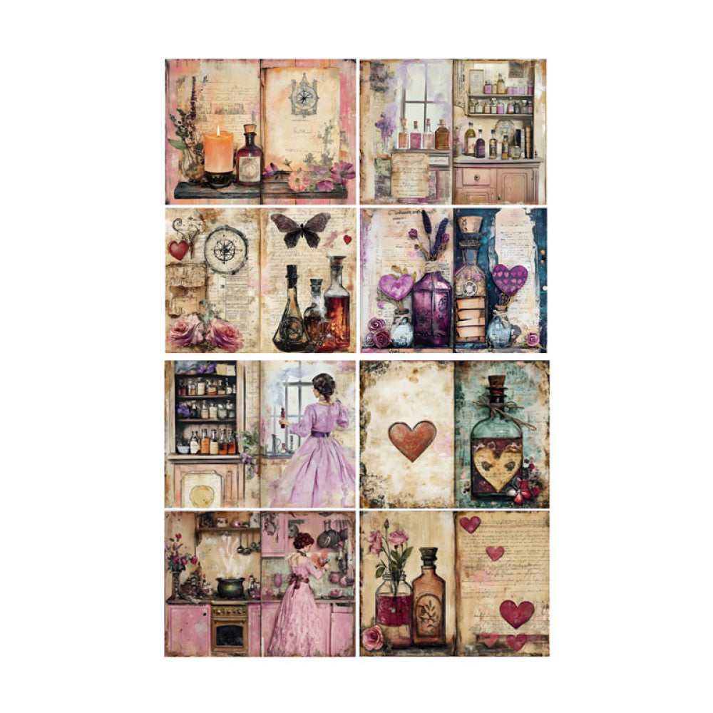 Retro Afternoon Tea Coffee Flower Background Paper 10cm 12cm image 6