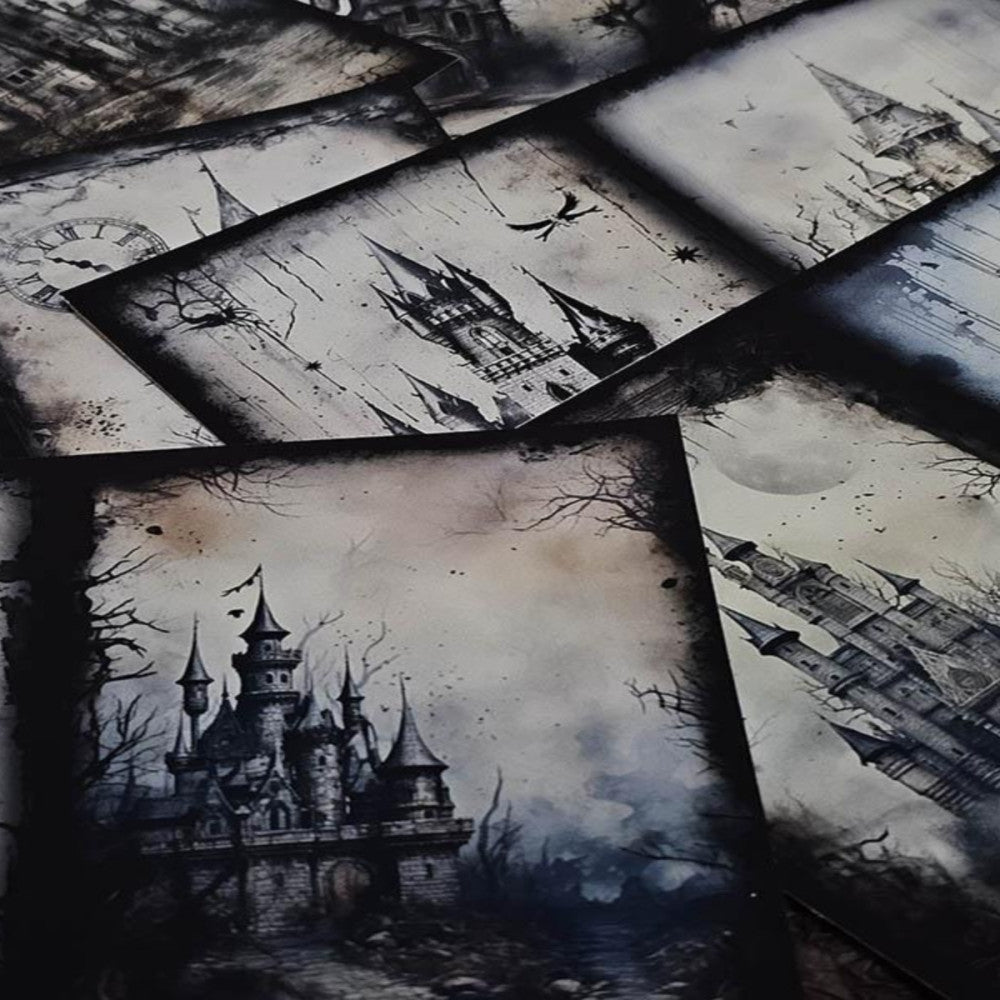 Horror Castle Handmade Landscape Background Paper 13cm 17cm image 3