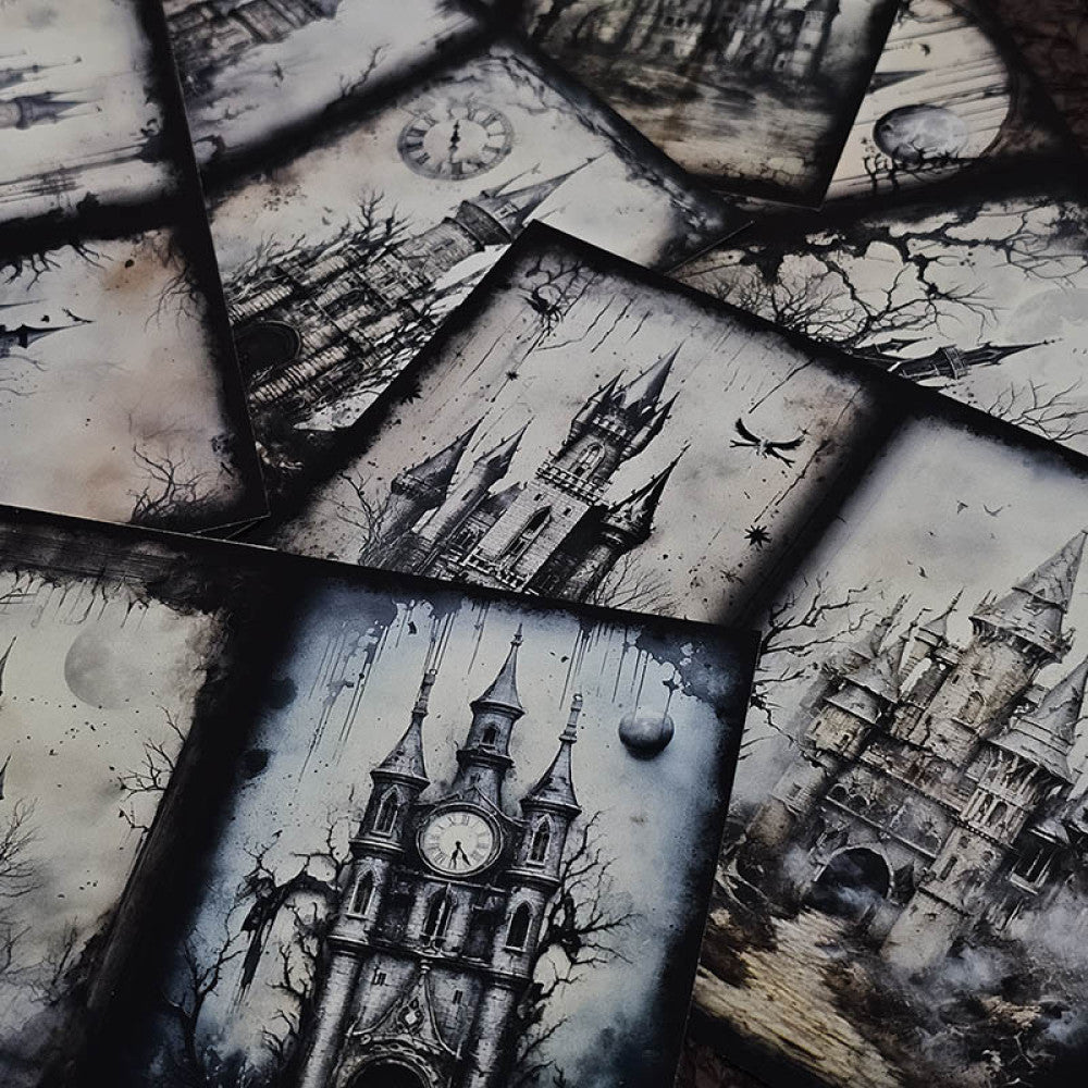 Horror Castle Handmade Landscape Background Paper 13cm 17cm image 7