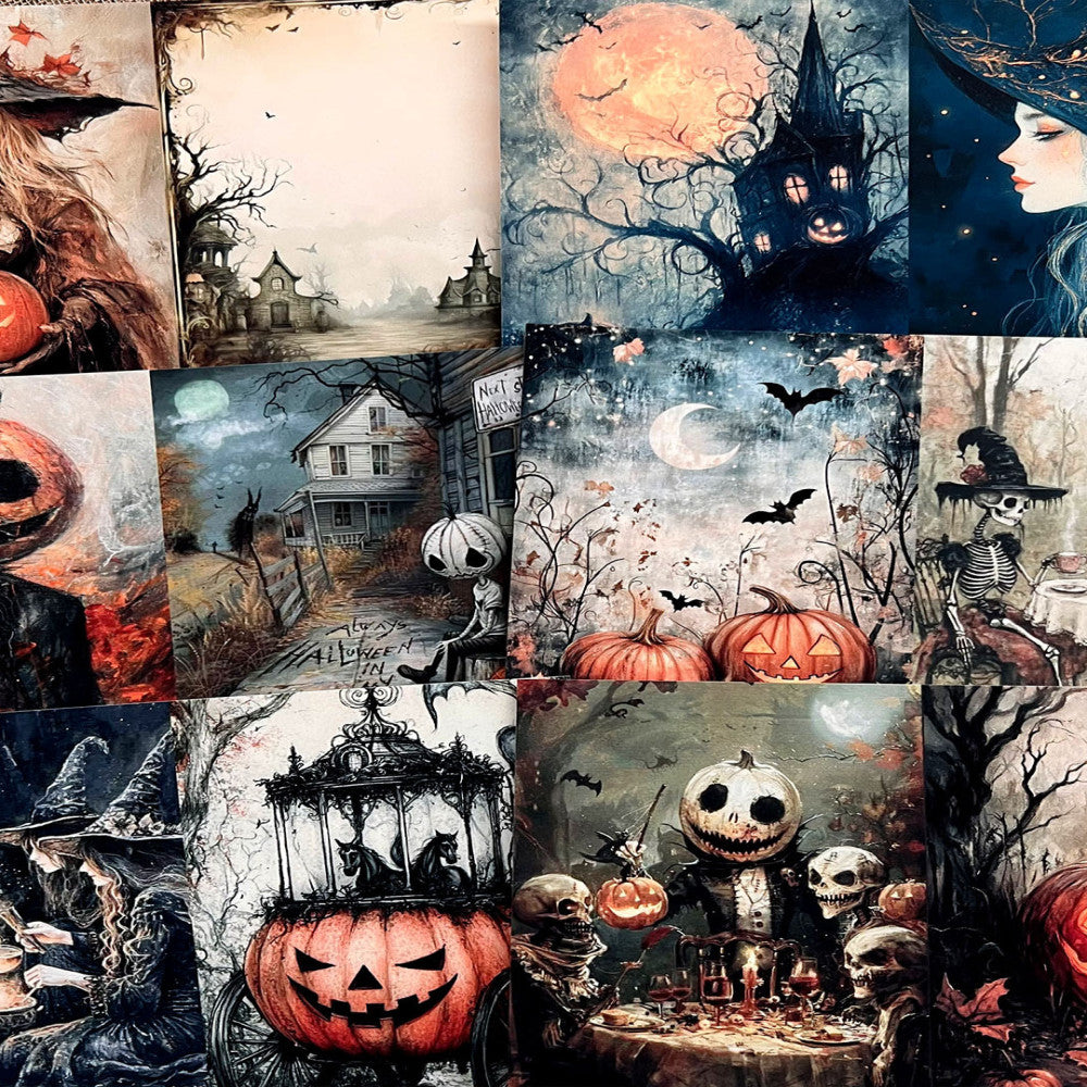 Gothic Dark Night Witch Handbag Background Paper 13cm 20cm image 0
