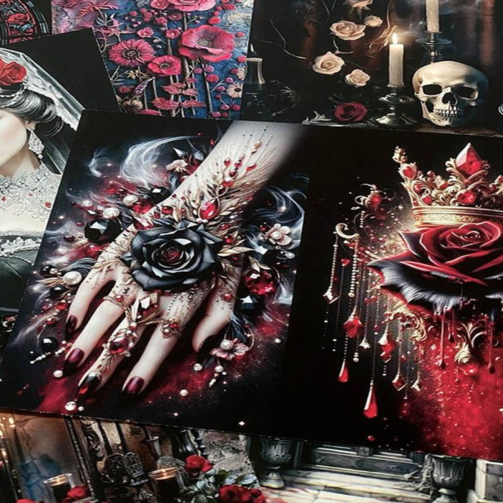 JunkRoyal Gothic Dark Blood Moon Background Paper 13cm 17cm image 3