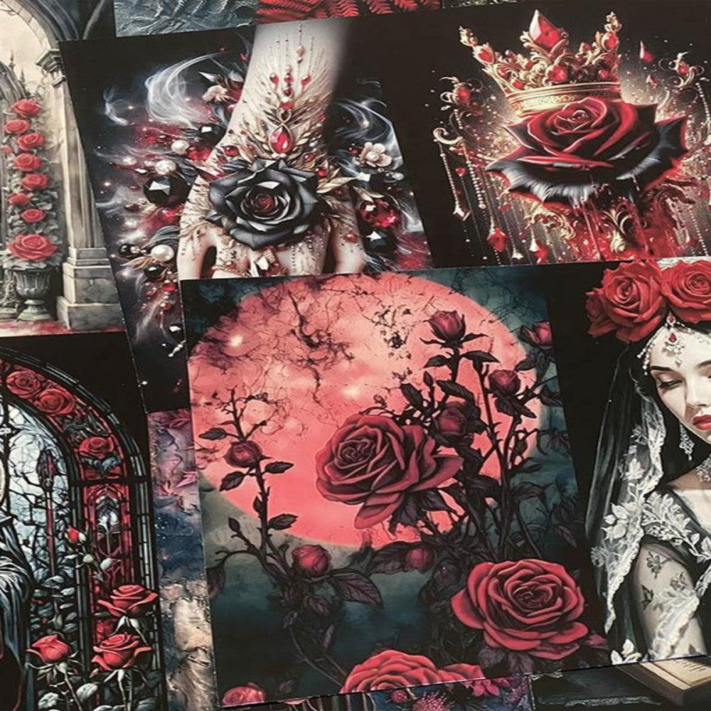JunkRoyal Gothic Dark Blood Moon Background Paper 13cm 17cm image 0