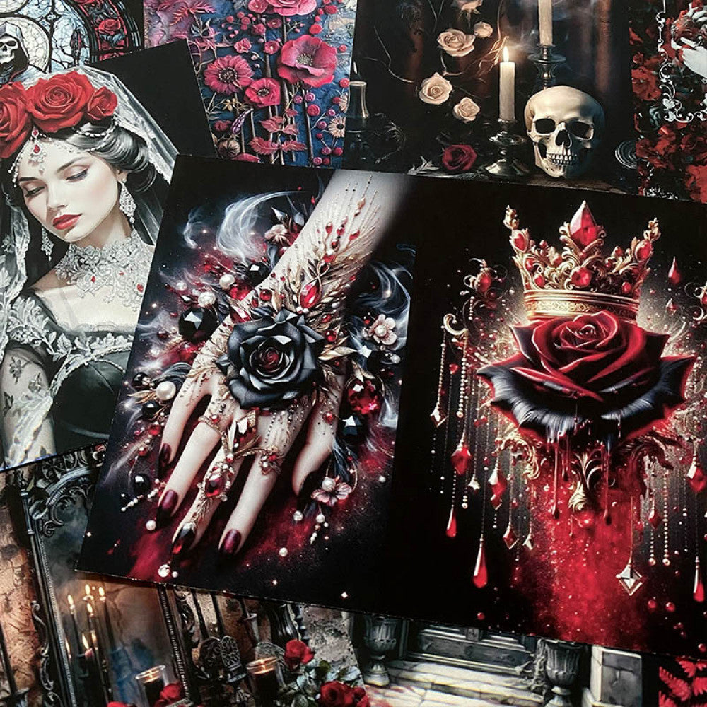 JunkRoyal Gothic Dark Blood Moon Background Paper 13cm 17cm image 6