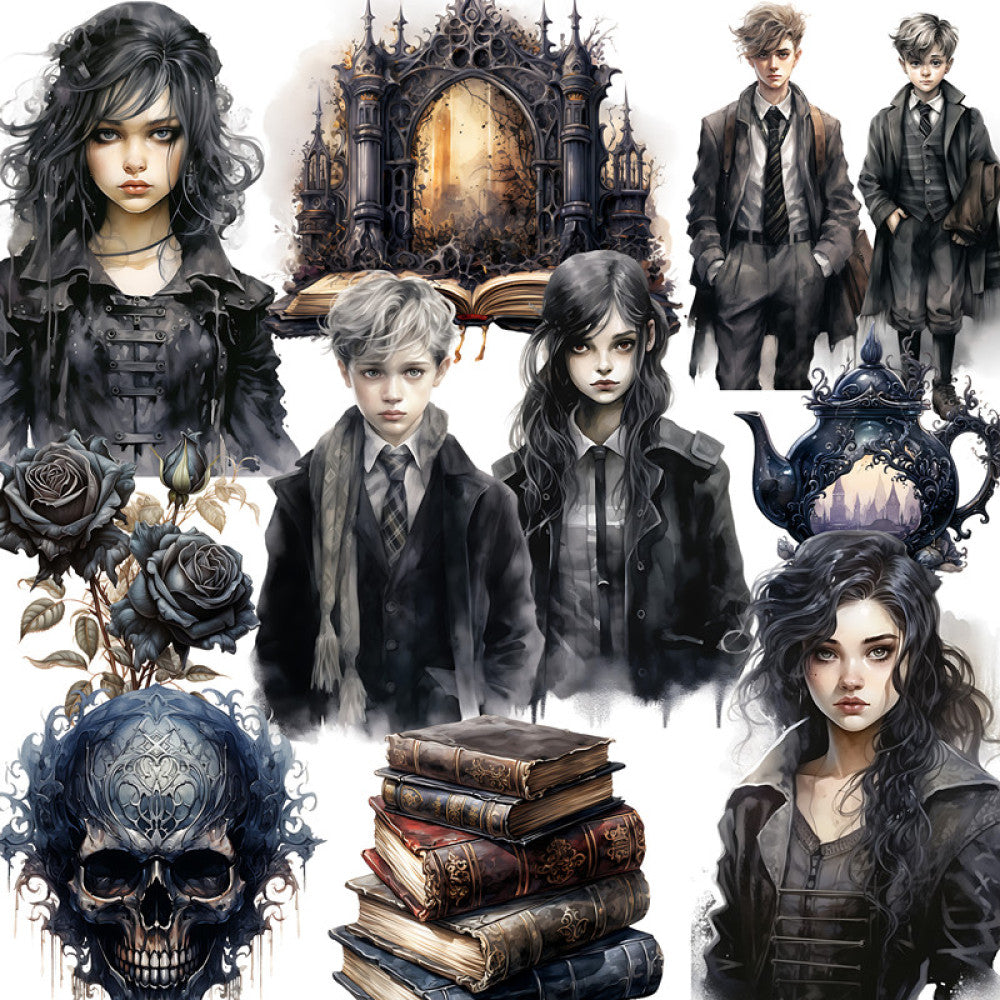 Gothic Academy Paper Stickers Pack 4 6cm 20Pcs image 0