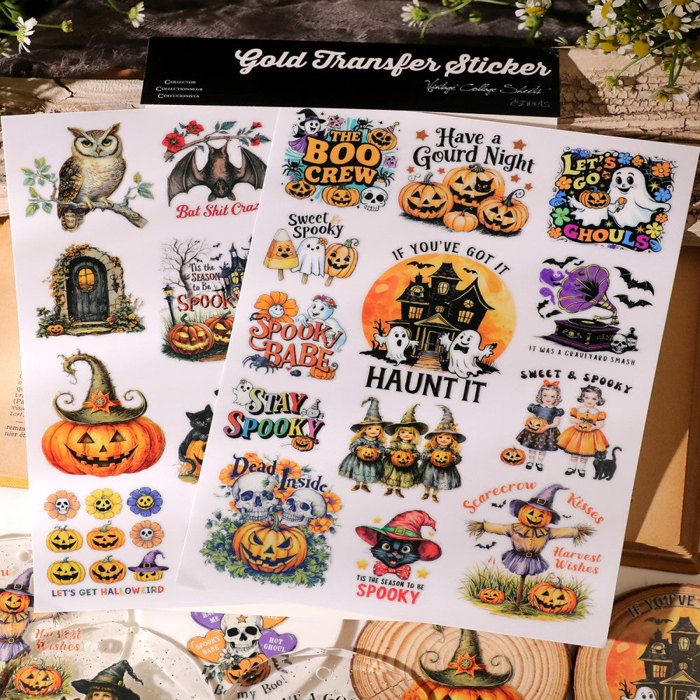 Rabbit Home Halloween Transfer Paper Retro Stickers image 3