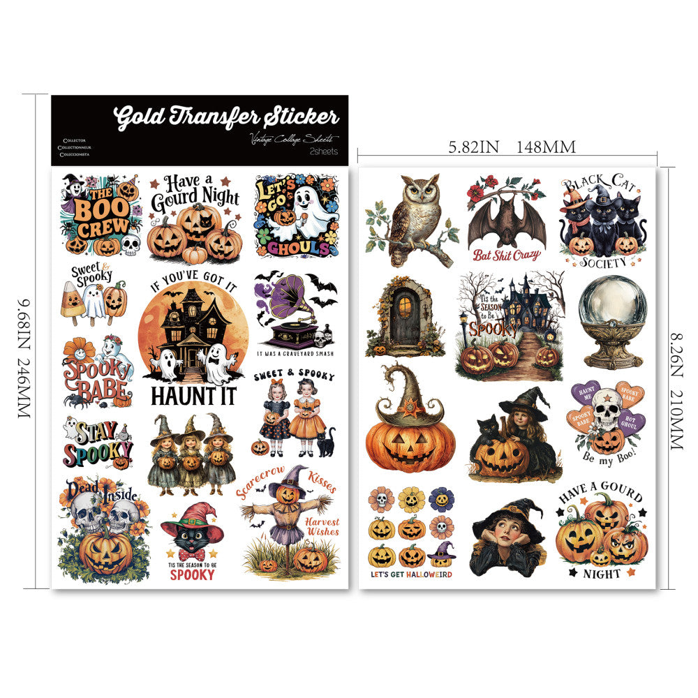 Rabbit Home Halloween Transfer Paper Retro Stickers
