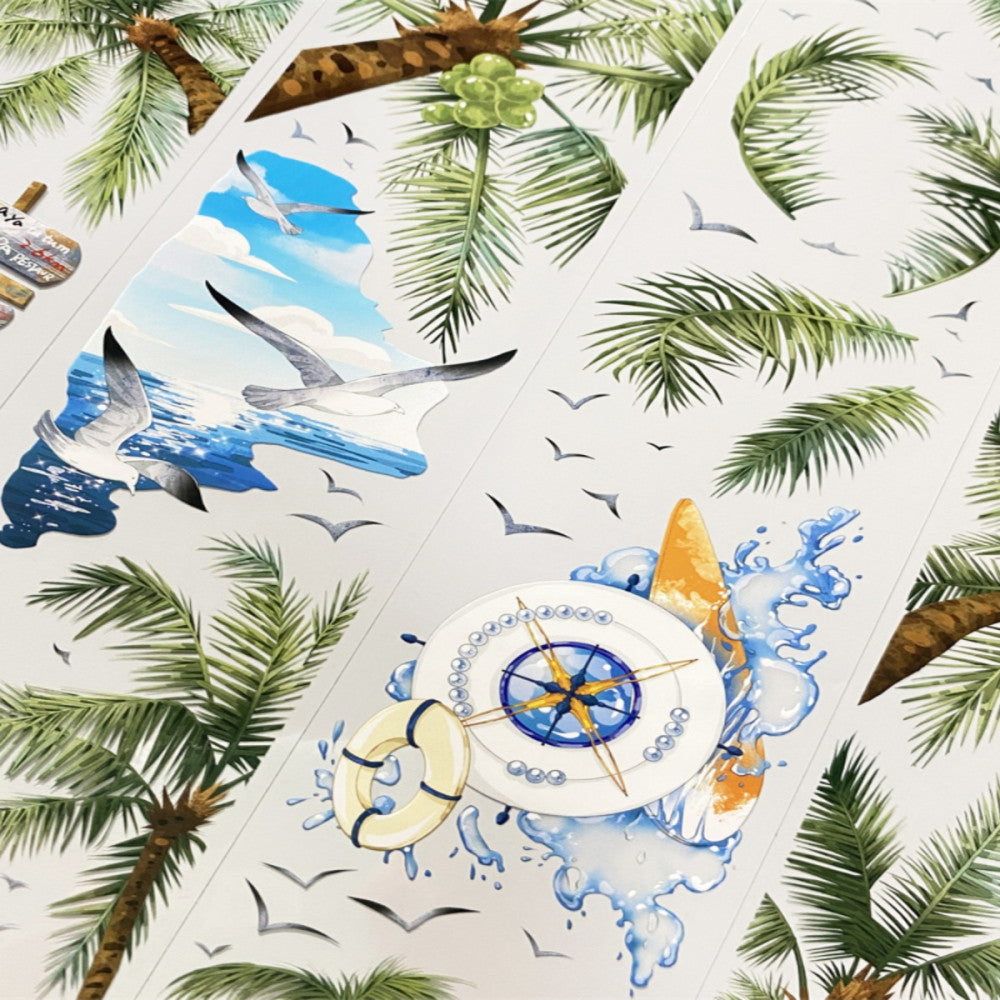 Coconut tree seaside PET Tape 6cm 100cm image 0