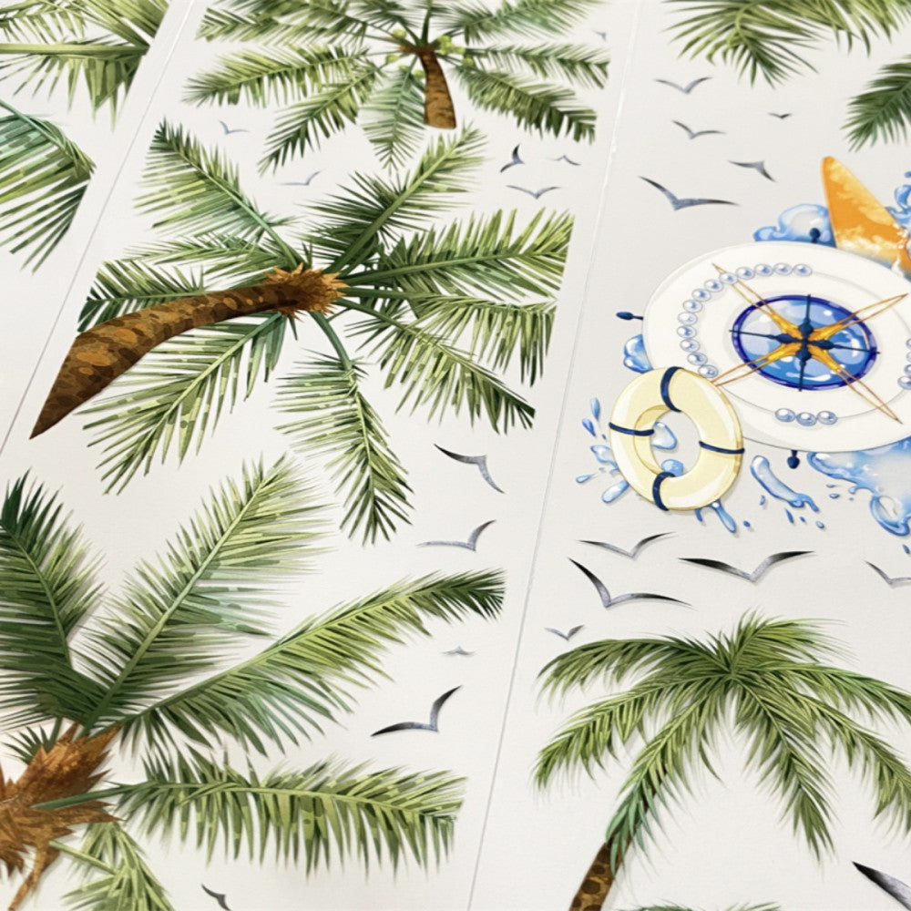 Coconut tree seaside PET Tape 6cm 100cm image 2