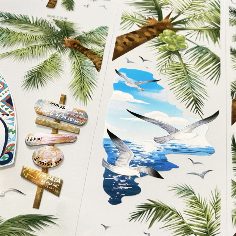 Coconut tree seaside PET Tape 6cm 100cm image 3