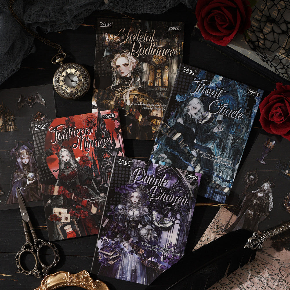 Dark Night Gothic Series Sticker Book 4 Types 20 Sheets image 0