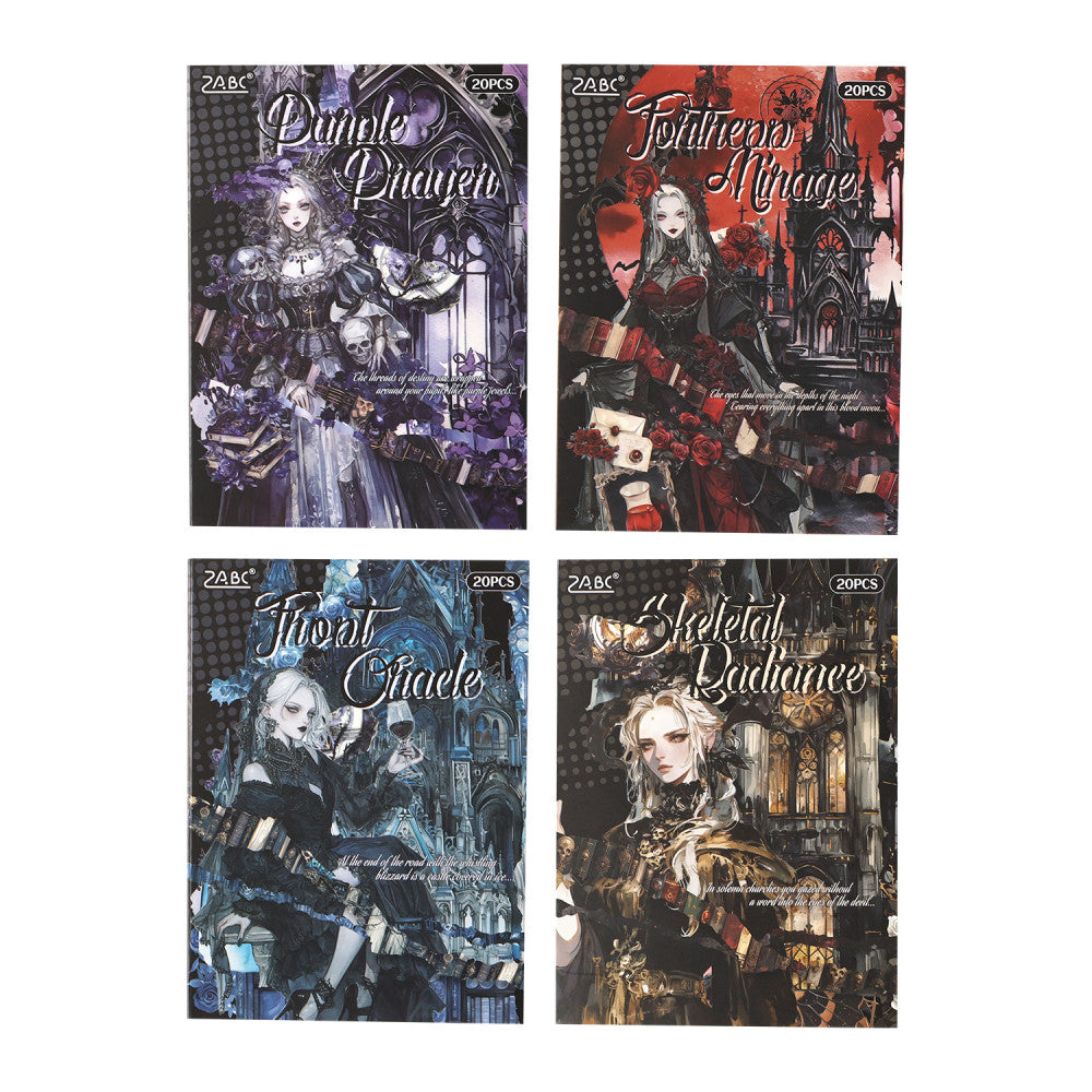 Dark Night Gothic Series Sticker Book 4 Types 20 Sheets image 4