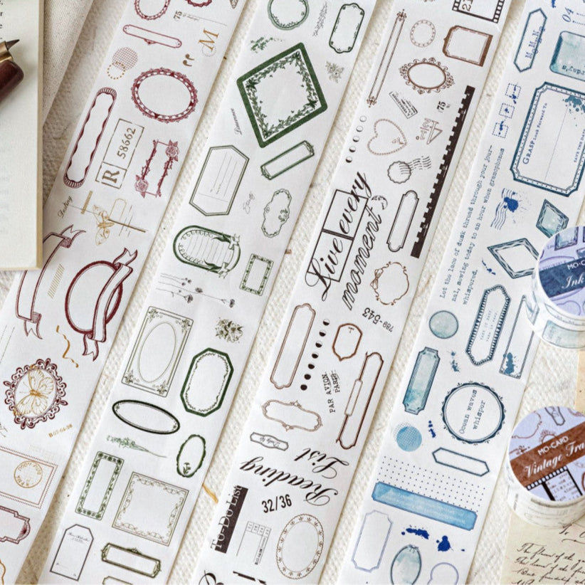 Retro gentle watercolor washi tape 4 Types 5cm 2m image 0