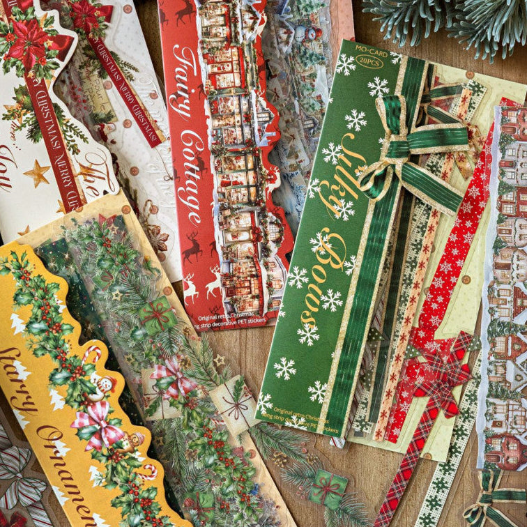 Christmas series Retro PET Stickers 4 types 20 Sheets image 0
