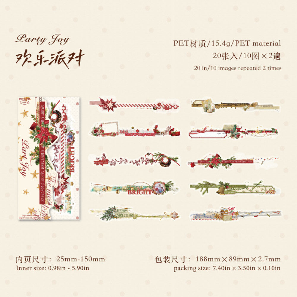 Christmas series Retro PET Stickers 4 types 20 Sheets image 6
