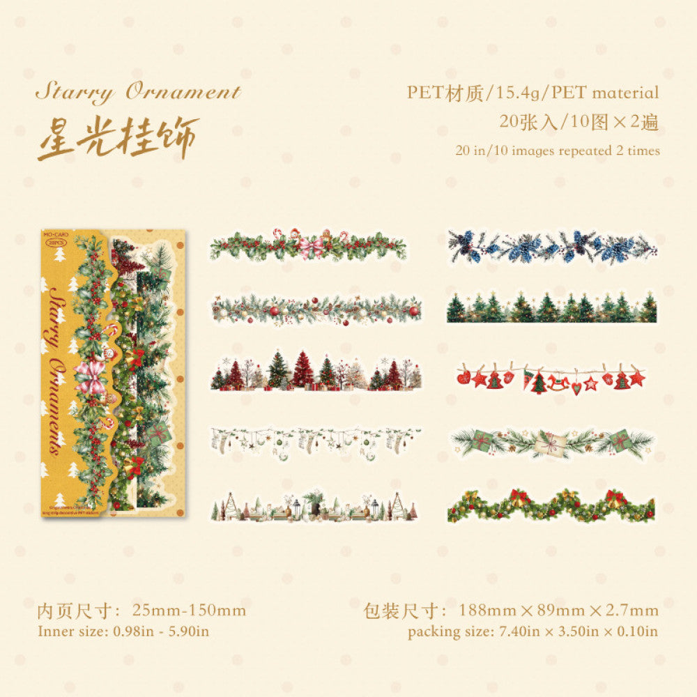 Christmas series Retro PET Stickers 4 types 20 Sheets image 7