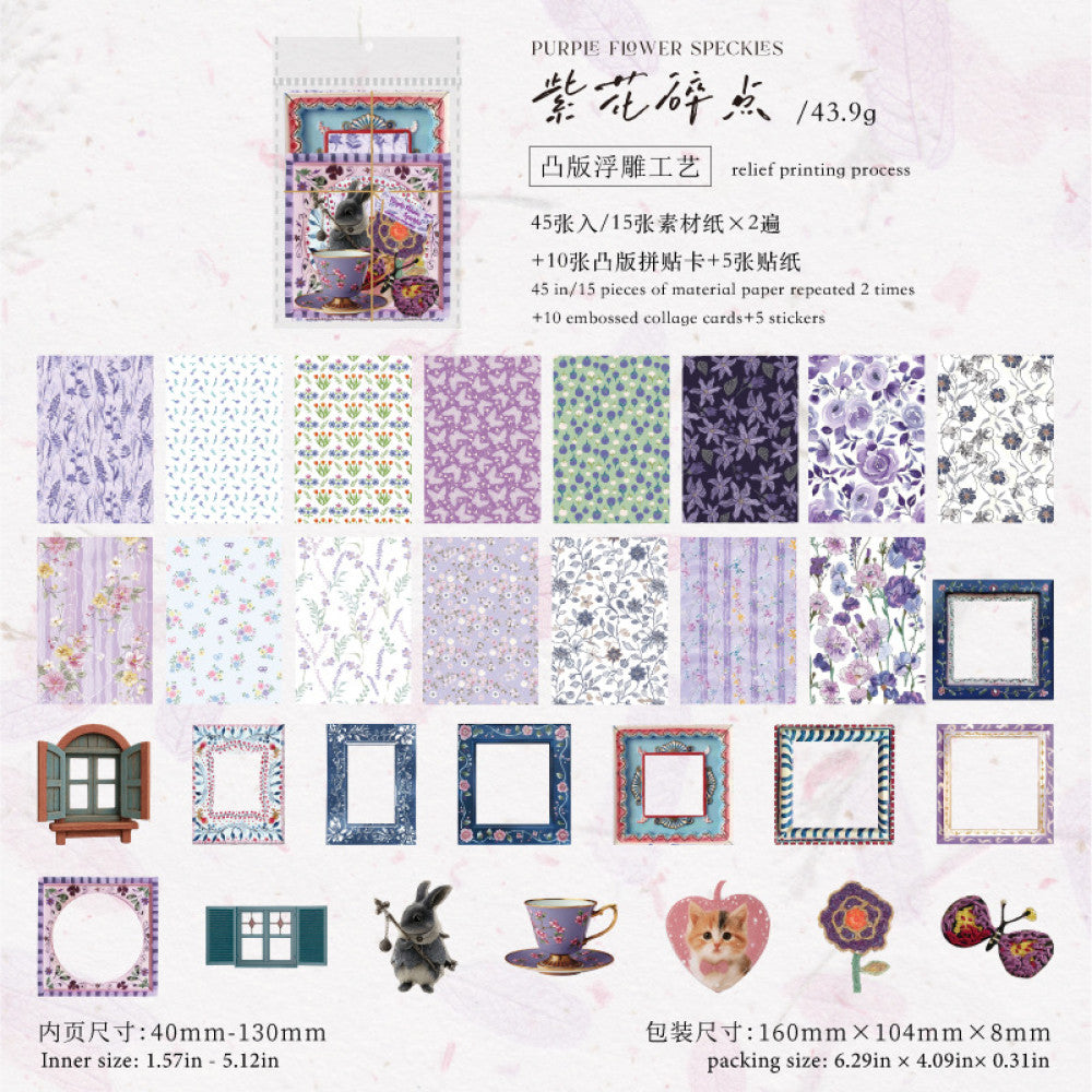 Mixed Material Letterpress Relief Paper Material Pack 4 Styles 45 Sheets image 7
