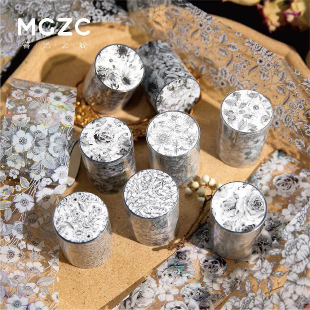 Flower Series Retro Decorative PET Tape 8 Options 5cm 3m image 1