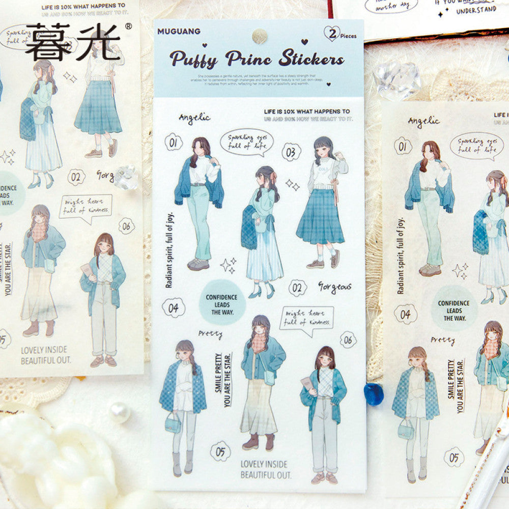 Spring Overture Series Fresh Character PET Stickers 6 Types 2 Sheets image 2