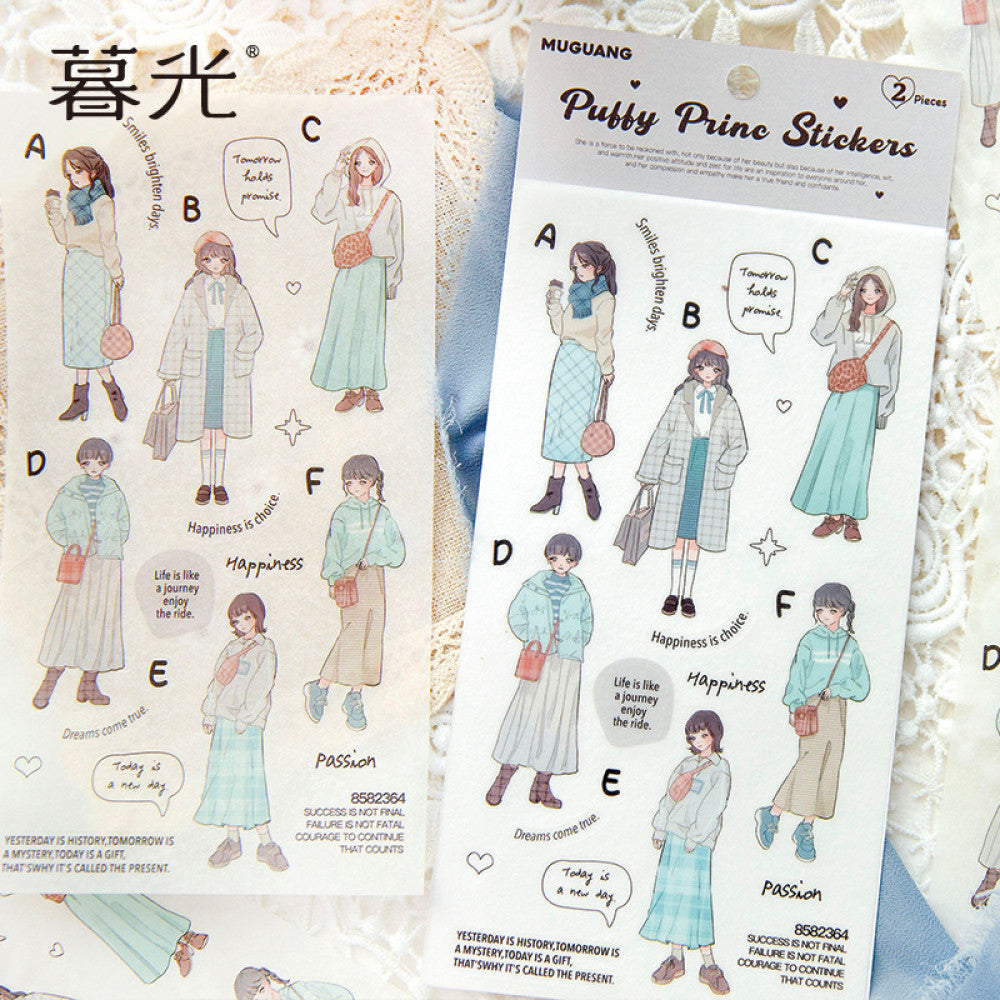 Spring Overture Series Fresh Character PET Stickers 6 Types 2 Sheets image 3