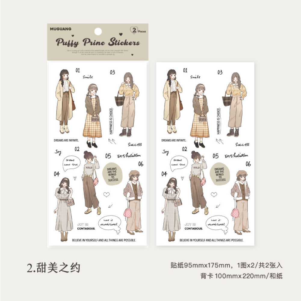 Spring Overture Series Fresh Character PET Stickers 6 Types 2 Sheets image 8