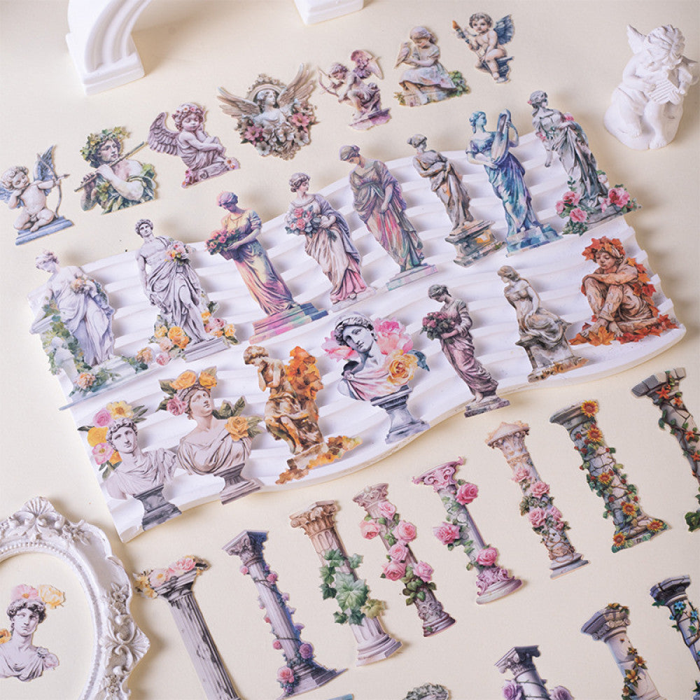 Roman Garden Statue Landscaping Paper Stickers 6 Styles image 0