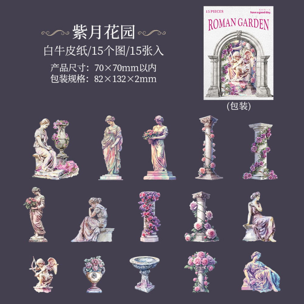 Roman Garden Statue Landscaping Paper Stickers 6 Styles