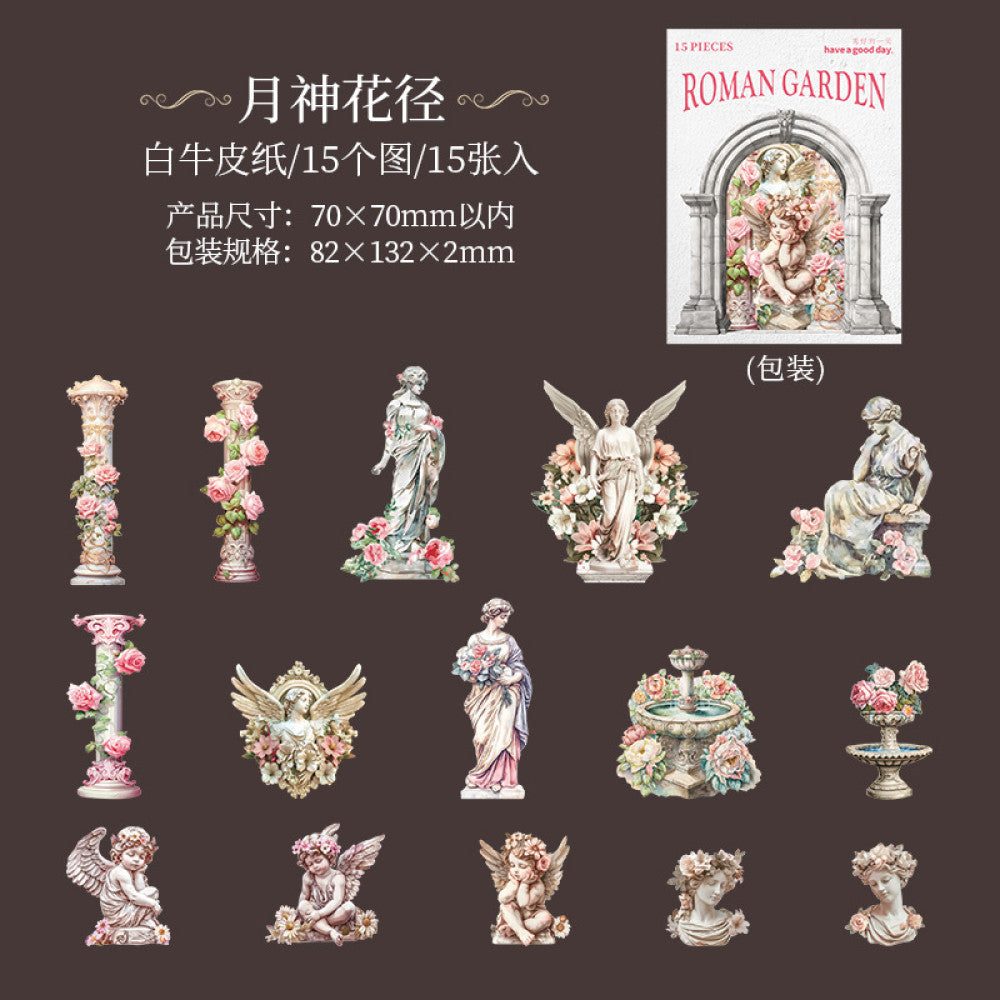 Roman Garden Statue Landscaping Paper Stickers 6 Styles image 10