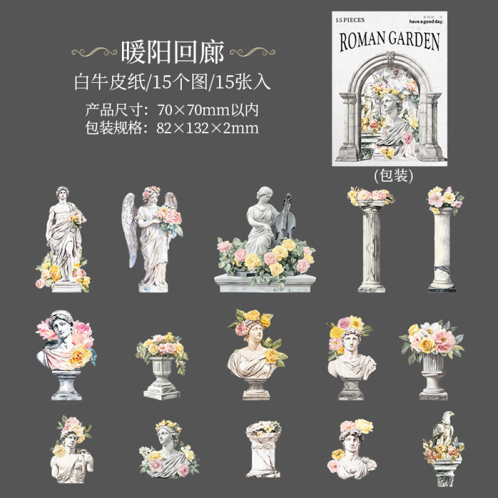 Roman Garden Statue Landscaping Paper Stickers 6 Styles image 11