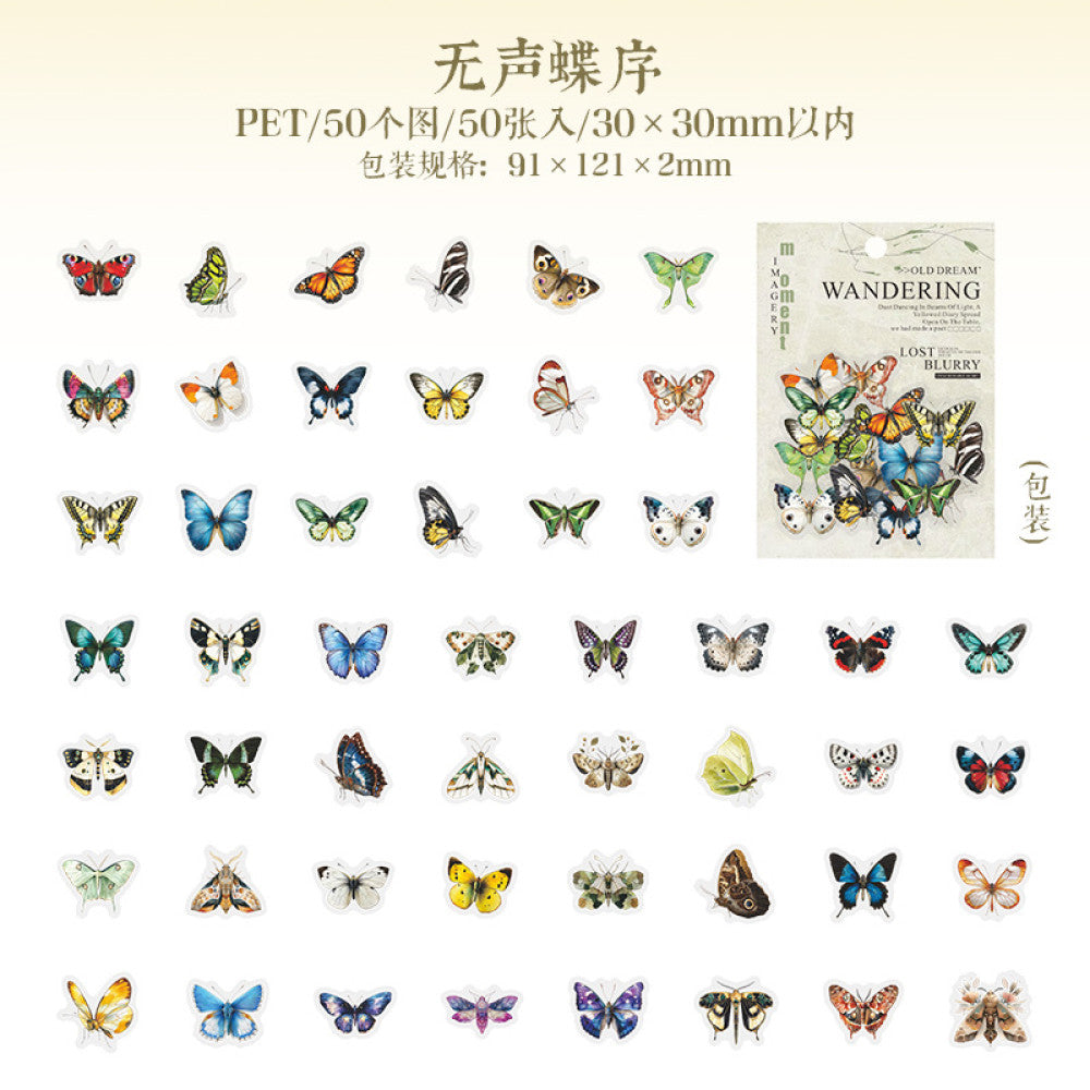 Retro Collage Material PET Stickers 6 Styles 50 Sheets image 8