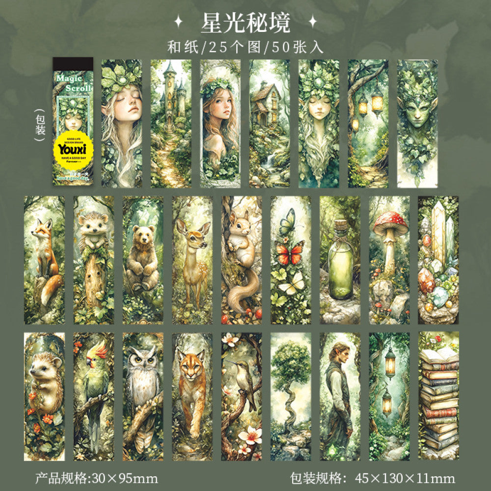 Magic Theme Sticker Book  6 Styles 50 Sheets 3cm / 9cm