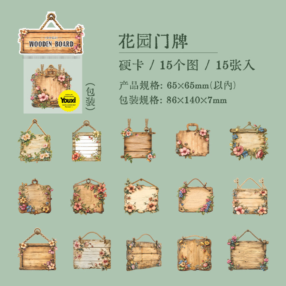Wood Flower Language Series Garden Hard Card Sticker 15 Sheets into 6 Styles image 6