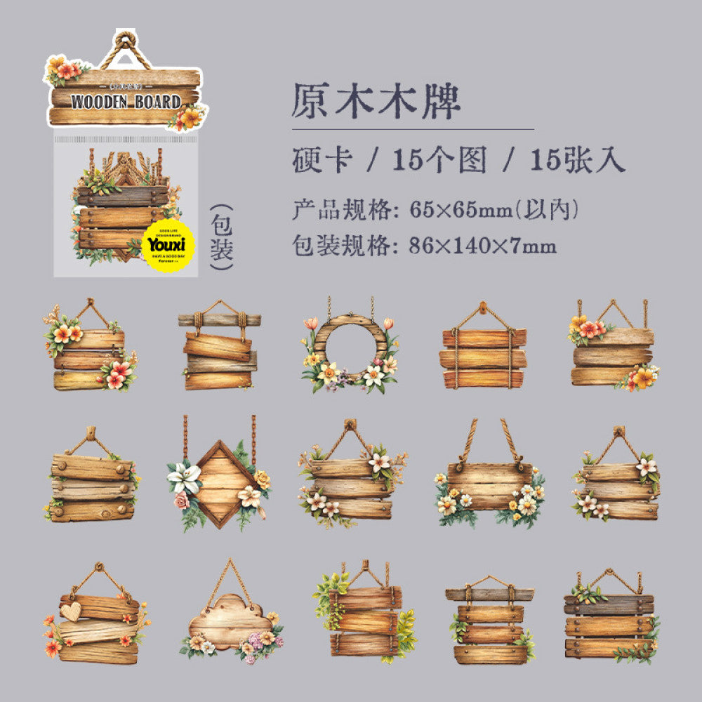 Wood Flower Language Series Garden Hard Card Sticker 15 Sheets into 6 Styles image 8