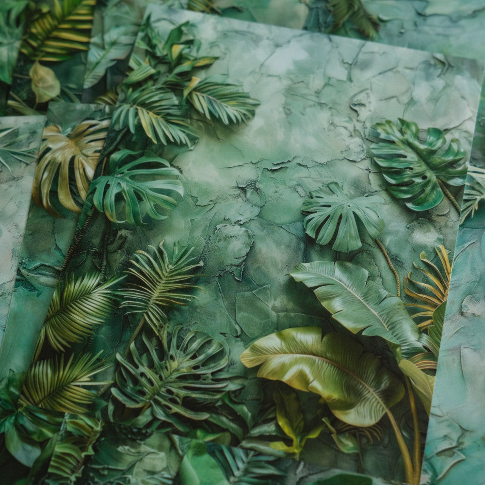 Junk Journal Green Plants Material Paper 14cm 18cm 10 Sheets image 2