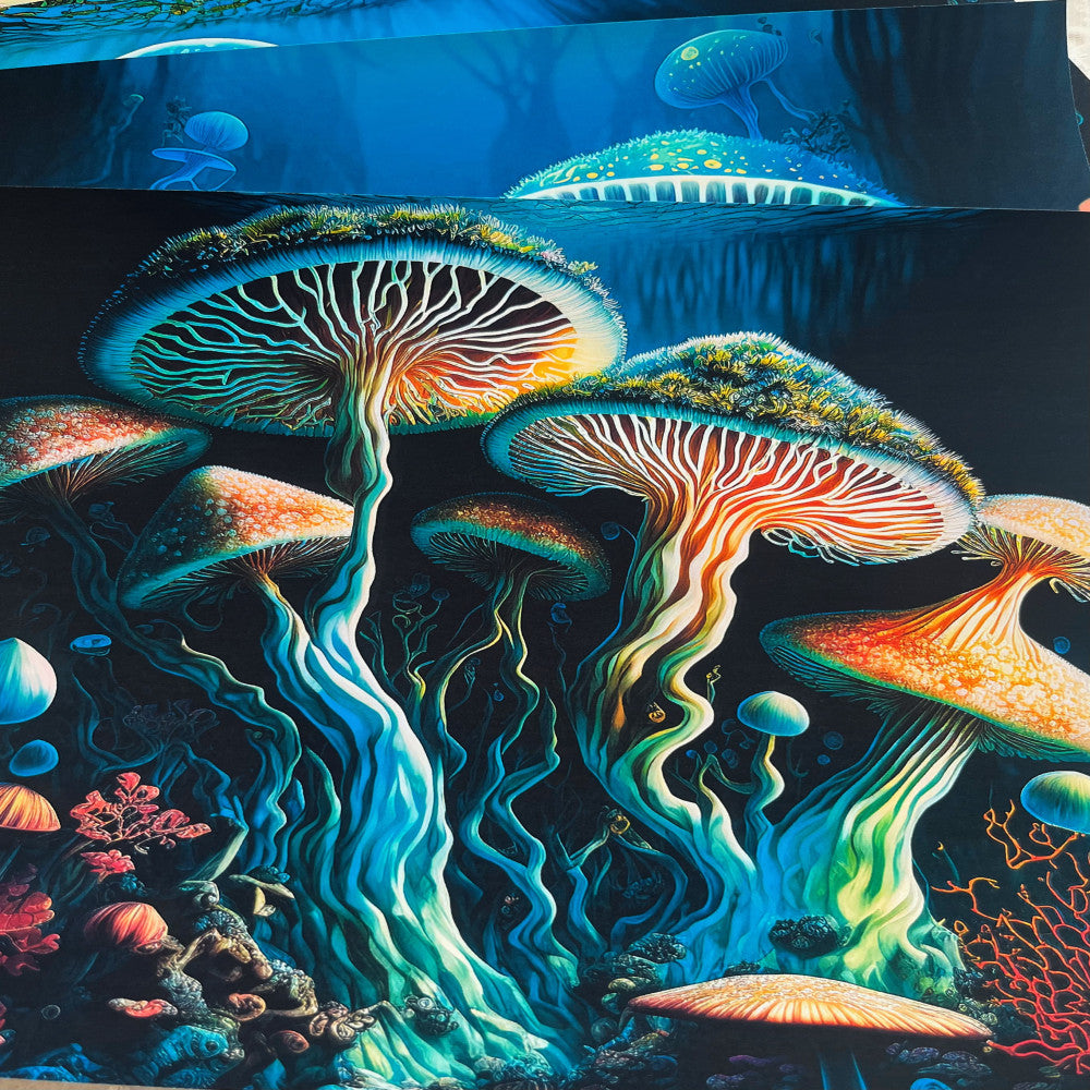 Ocean Mushroom Inspiration Fantasy Material Paper 13 cm 18cm 10 Sheets image 2
