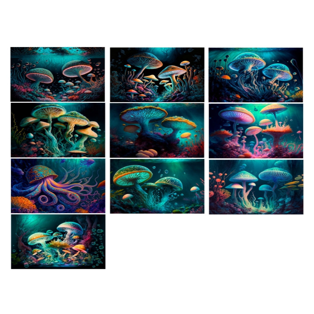 Ocean Mushroom Inspiration Fantasy Material Paper 13 cm 18cm 10 Sheets image 5