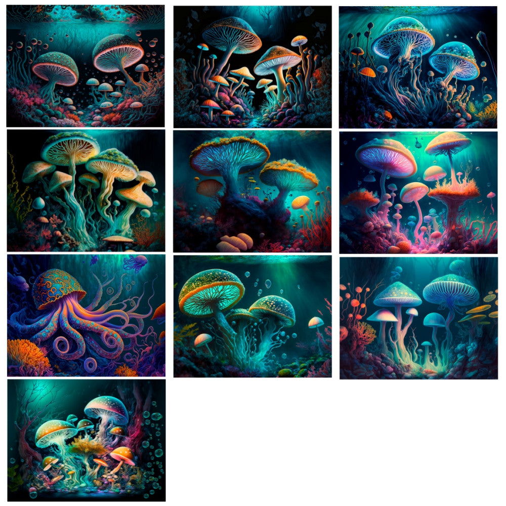 Ocean Mushroom Inspiration Fantasy Material Paper 13 cm 18cm 10 Sheets image 6