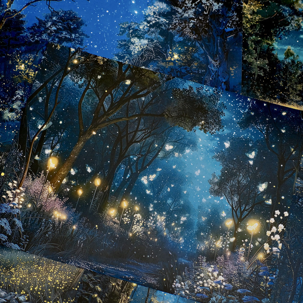 Dark Night Magic Starry Sky Background Paper 14cm 18cm 10 Sheets image 2