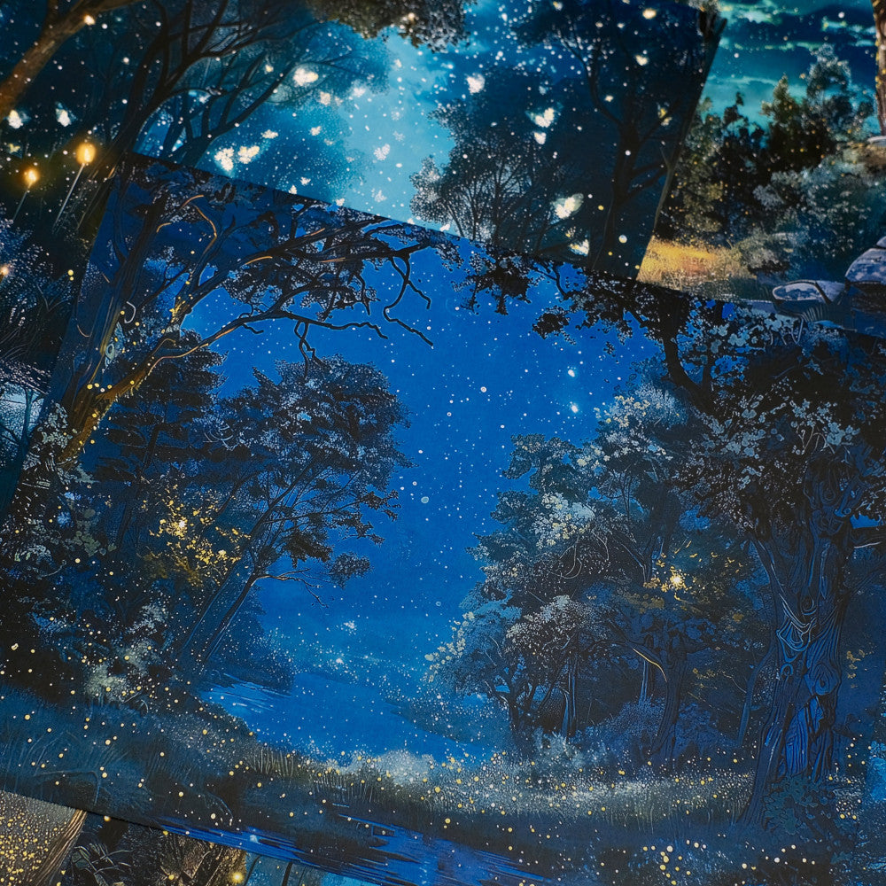 Dark Night Magic Starry Sky Background Paper 14cm 18cm 10 Sheets image 3