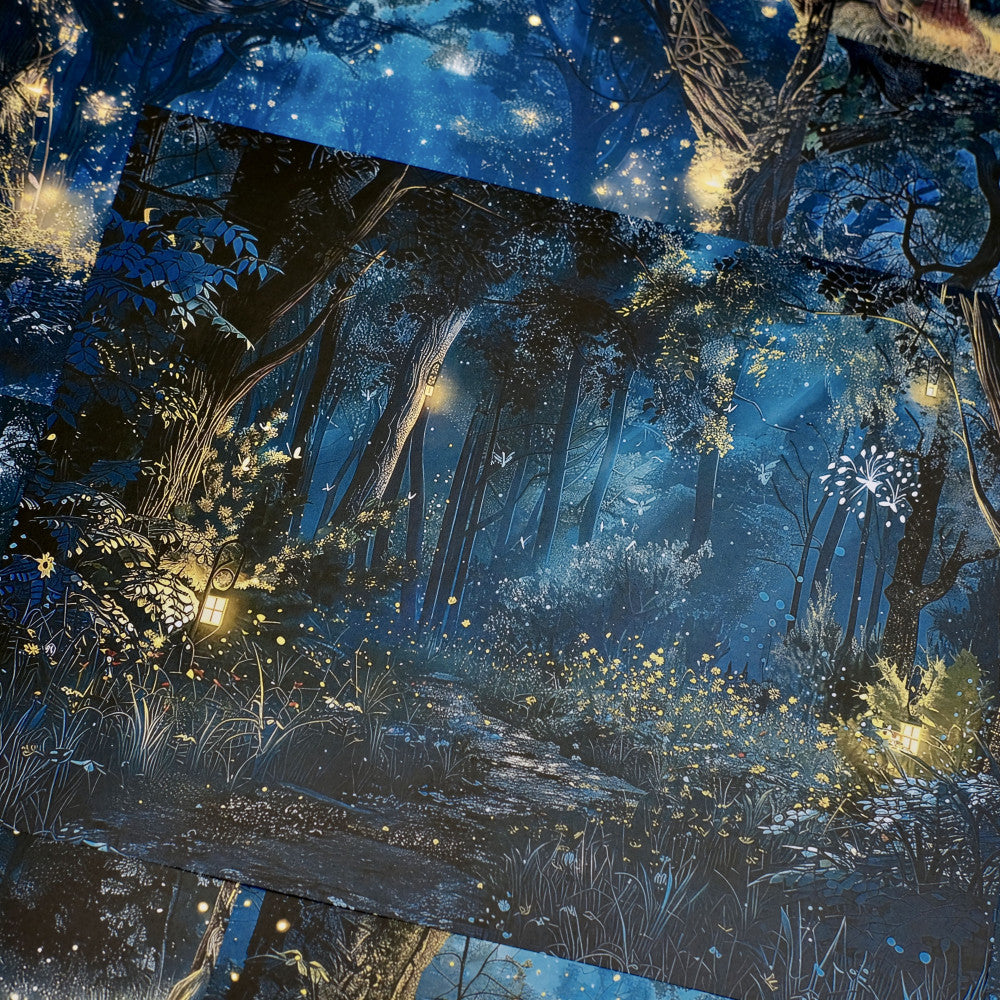 Dark Night Magic Starry Sky Background Paper 14cm 18cm 10 Sheets image 4