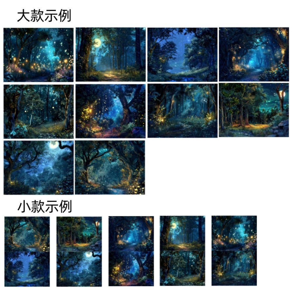 Dark Night Magic Starry Sky Background Paper 14cm 18cm 10 Sheets image 5