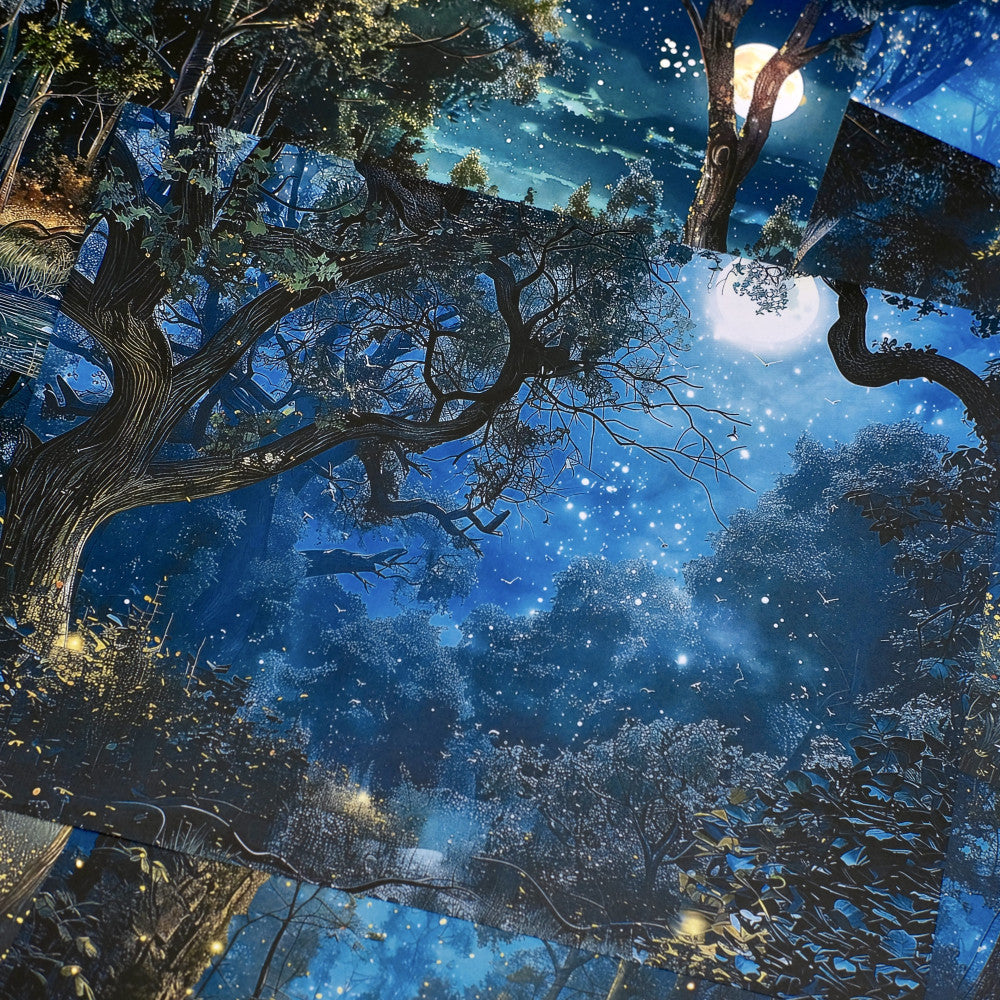 Dark Night Magic Starry Sky Background Paper 14cm 18cm 10 Sheets image 0