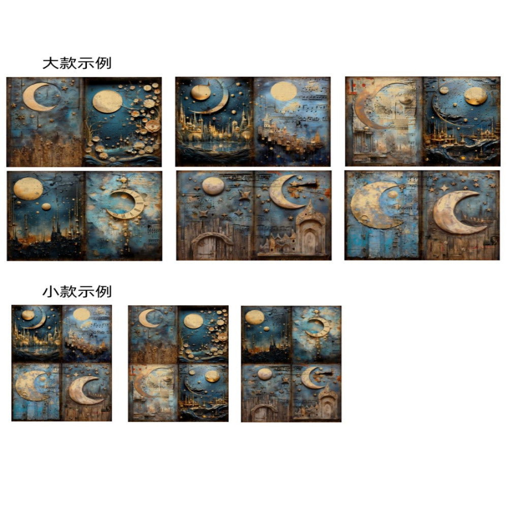 Space Stars and Moon Background Paper 13 cm 18cm 6 Sheets image 5