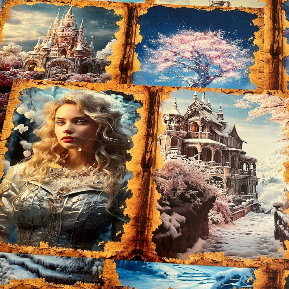 Retro Ice and Snow Castle Queen Material paper 14cm 18 cm 10 Sheets image 0