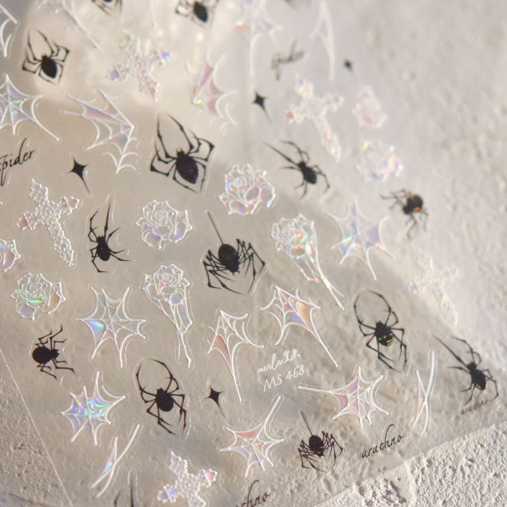 Shell light spider halloween style PET mini stickers