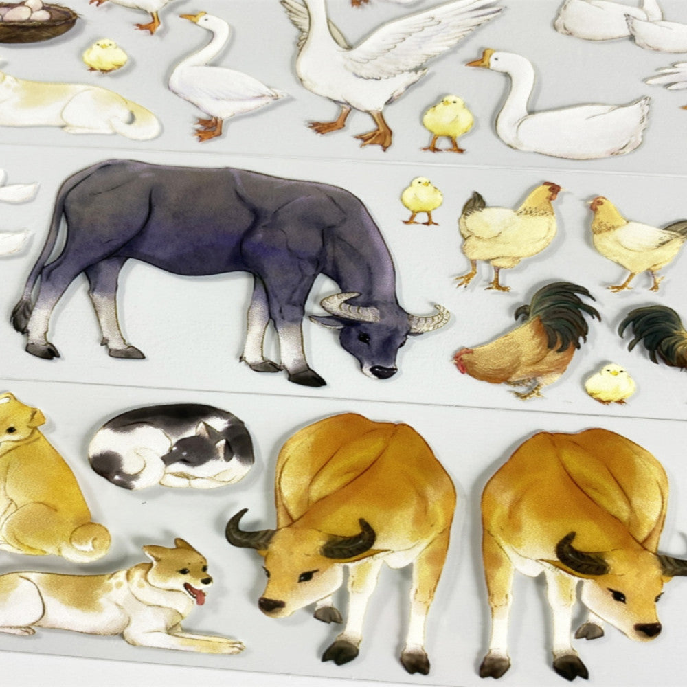 Animal Pig Duck Goose Chicken Cow PET Tape 4cm 100cm image 2