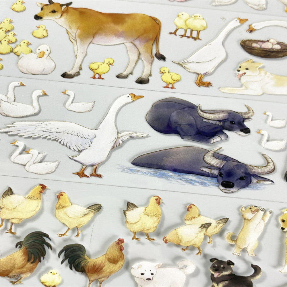 Animal Pig Duck Goose Chicken Cow PET Tape 4cm 100cm image 3