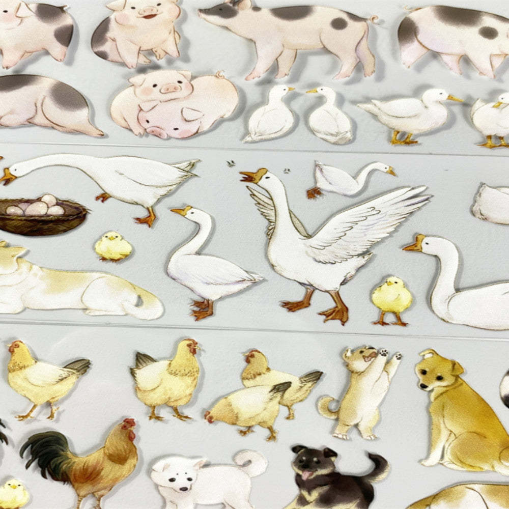Animal Pig Duck Goose Chicken Cow PET Tape 4cm 100cm image 0