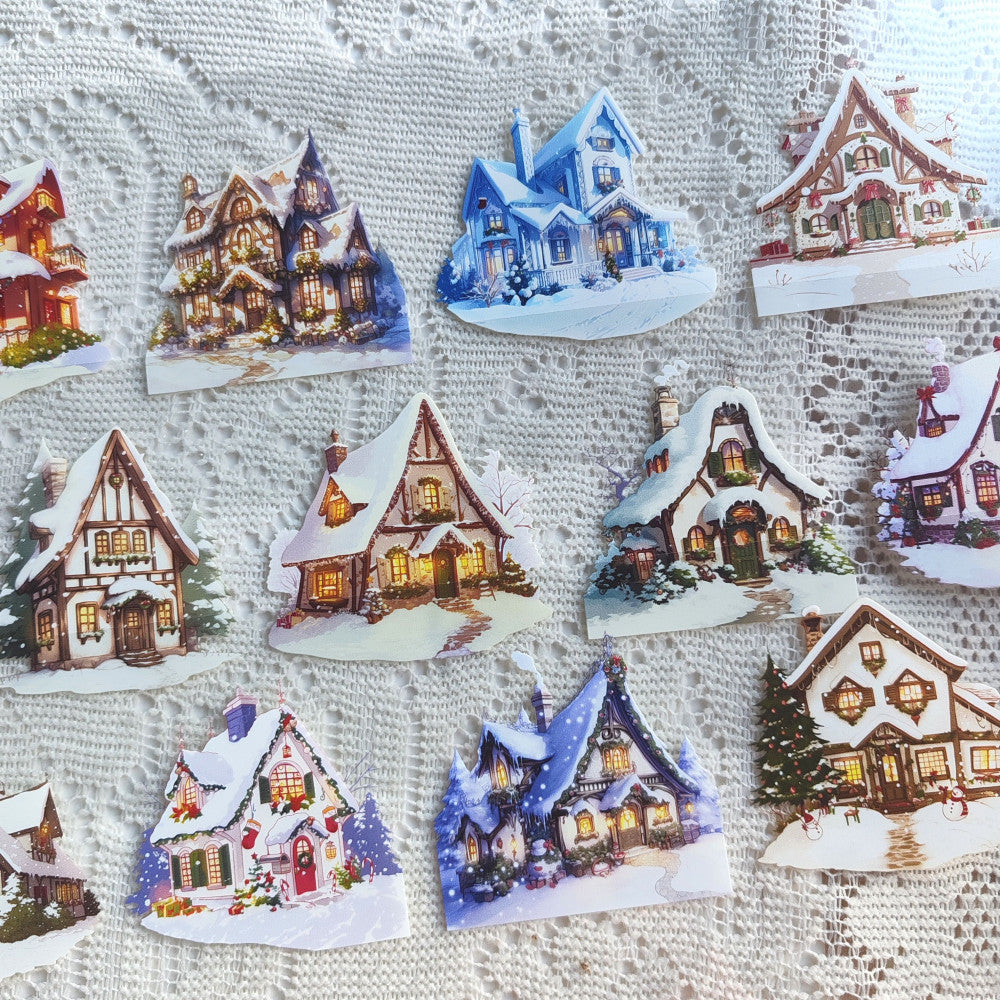 Homemade Christmas Winter Small House Landscape PET Tape 9cm x 100 cm image 1